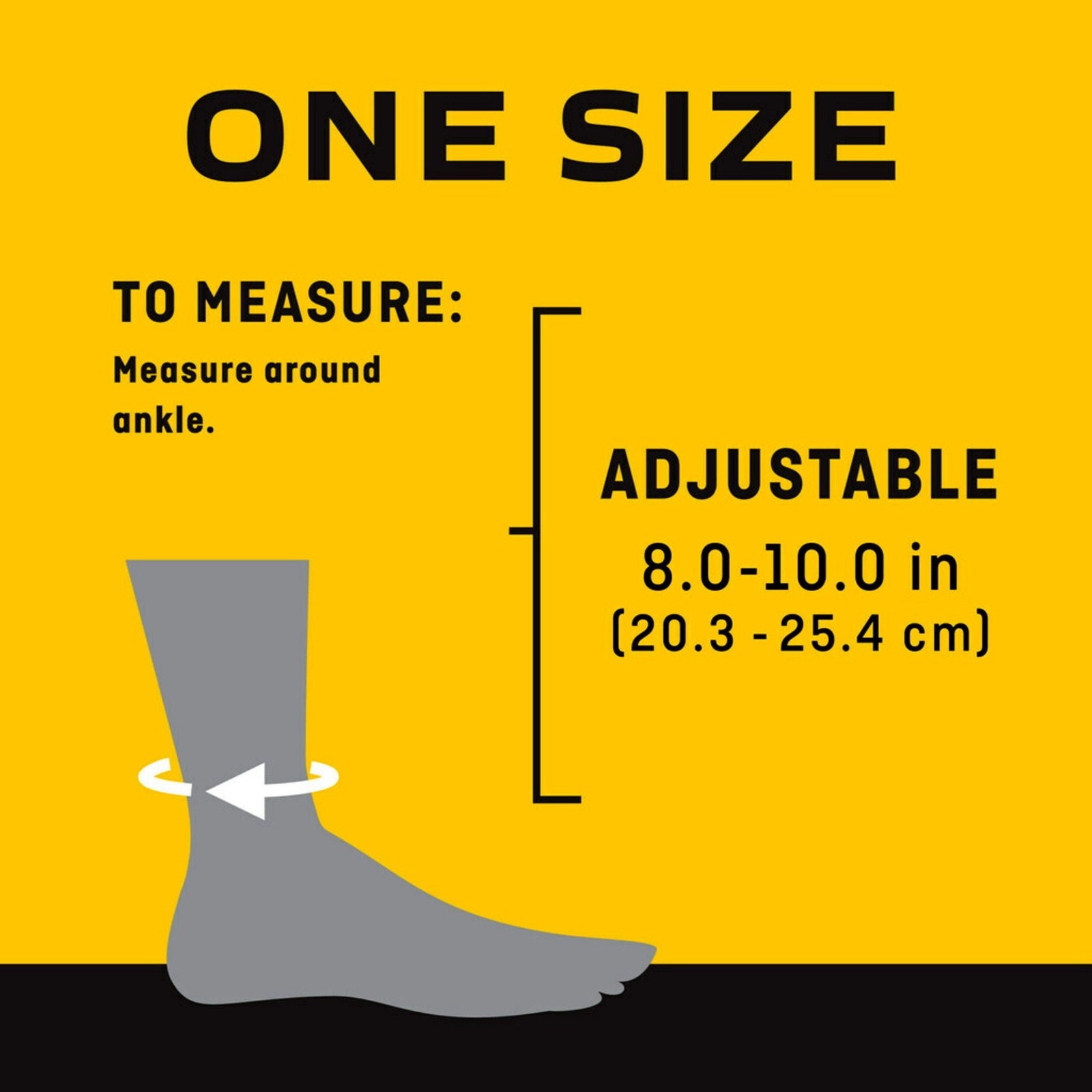 3M Black Ankle Stabilizer One Size Hook and Loop Strap for the Foot