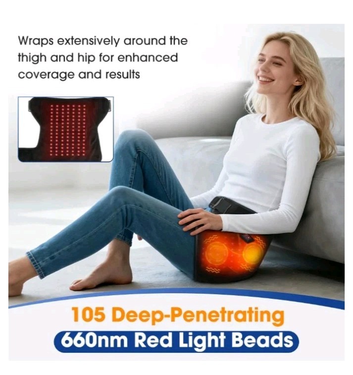 Red Light Therapy Waist Hip Support Brace Heating Pad for Sciatica Pain Relief
