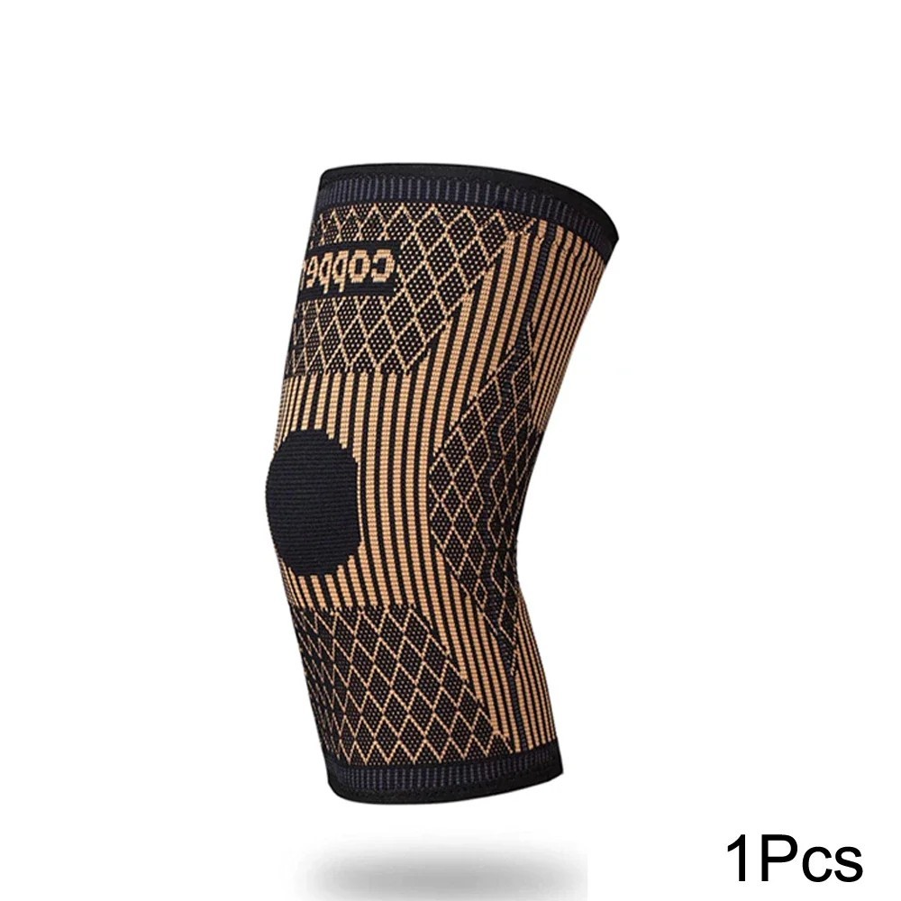 Copper Knee Support Compression Sleeve Joint Pain Relief Running Sizes S-XXL