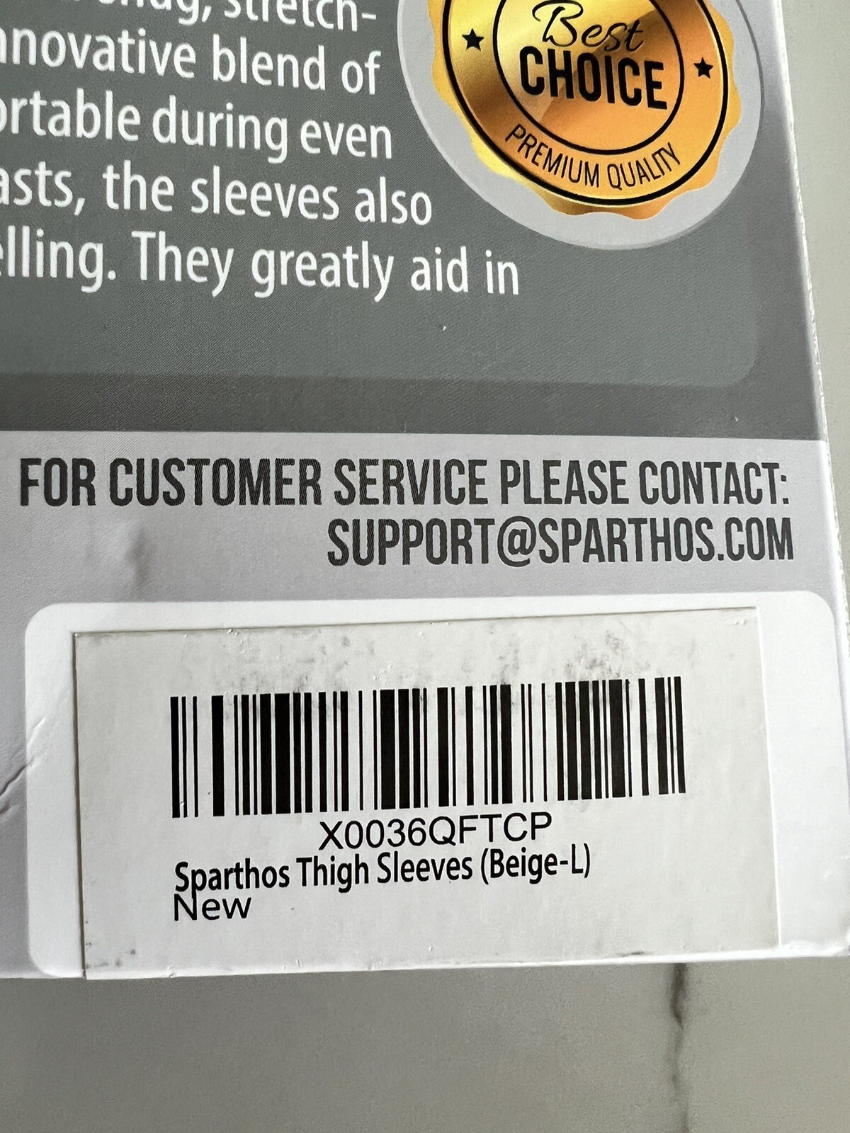 Sparthos Thigh Compression Sleeves Quad and Hamstring Support NIP Size Large USA