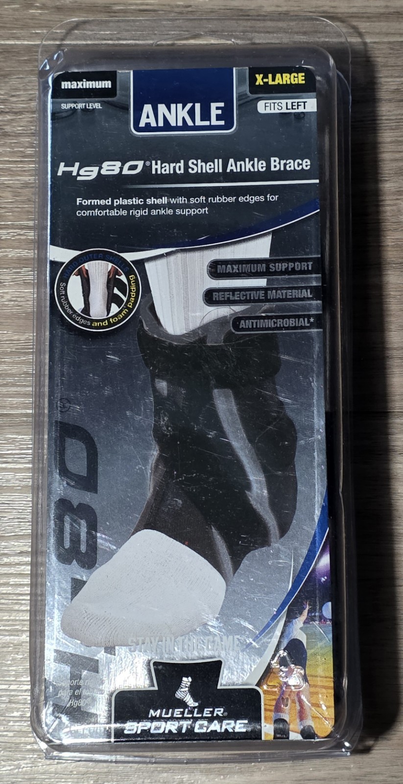 Mueller Sports Medicine Hg80 Premium Hard Shell Ankle Brace, Black LEFT X-Large