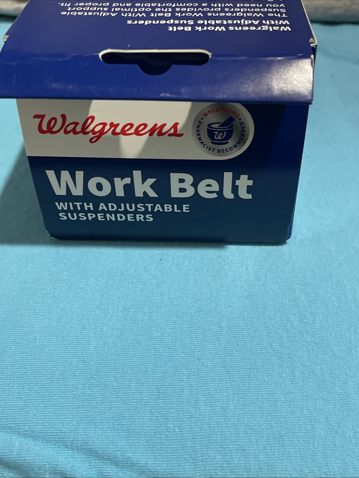Walgreens Back Work Belt w/Adjustable Suspenders Advanced Support 1 Size