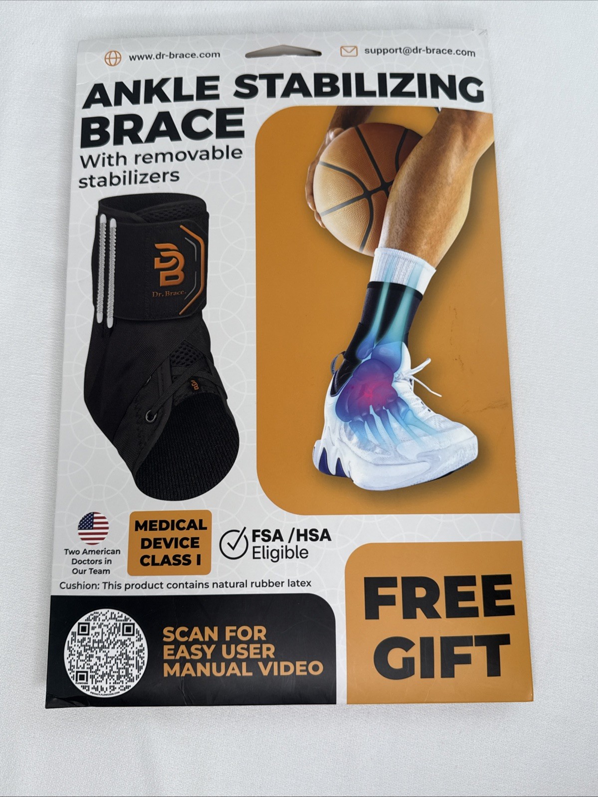 Dr. Brace XL Breathable Sprained Ankle Brace ,Slim Fit Unique Multi-Function