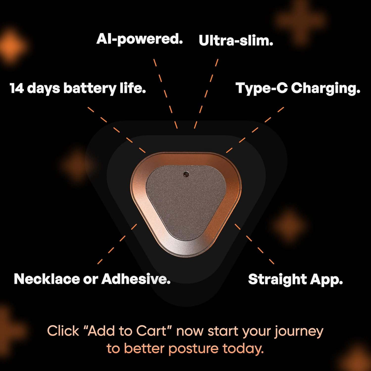 Straight plus AI Powered Posture Corrector Trainer Device (Necklace Included) –
