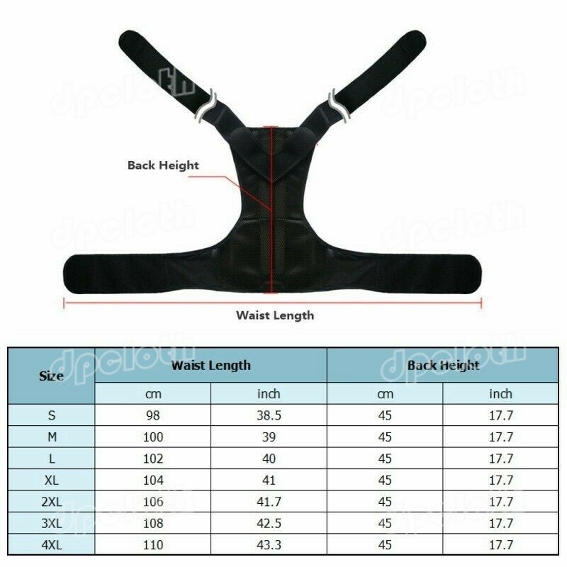 Heavy Duty Lift Lumbar Lower Back Waist Support Belt Brace Suspenders for Work