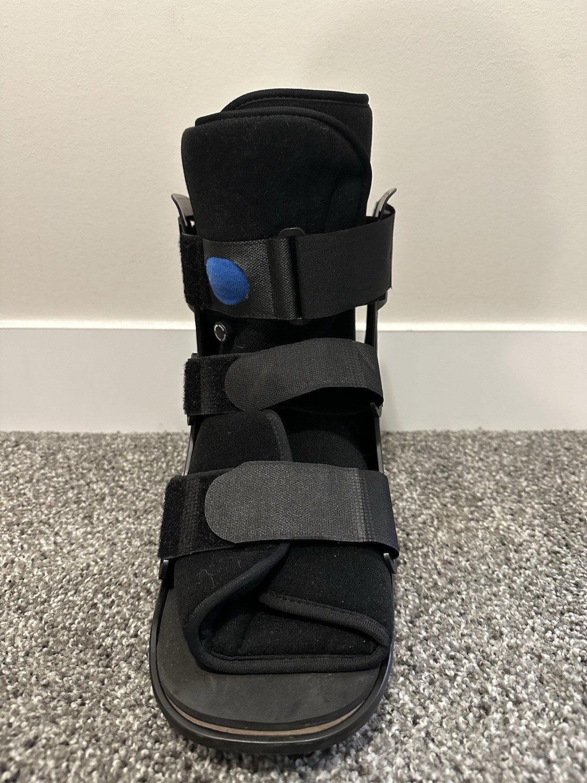 XL Adjustable Walking Boot with Air Bladder, Rocker Sole, Black
