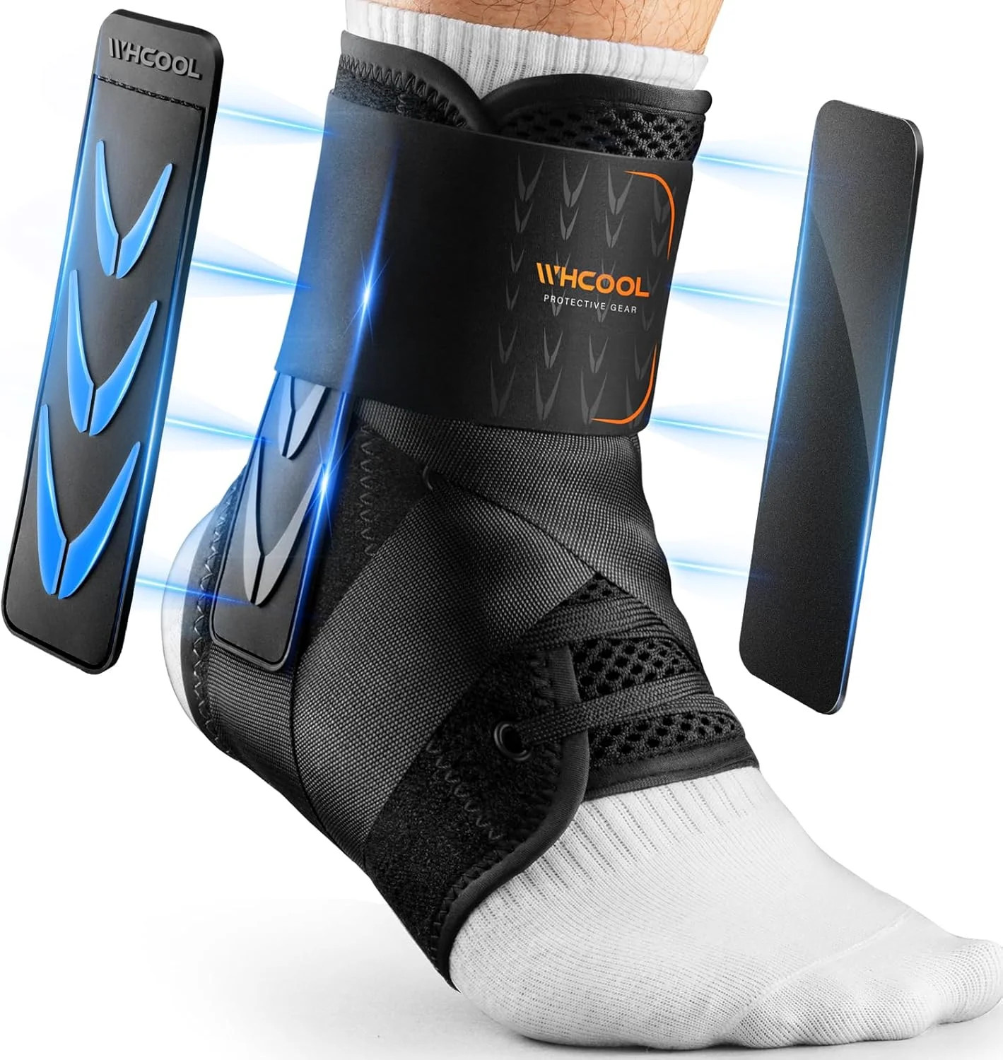 Slim-Fit Ankle Brace for Sprained Ankle, Quick Lace up Ankle Support for Women M