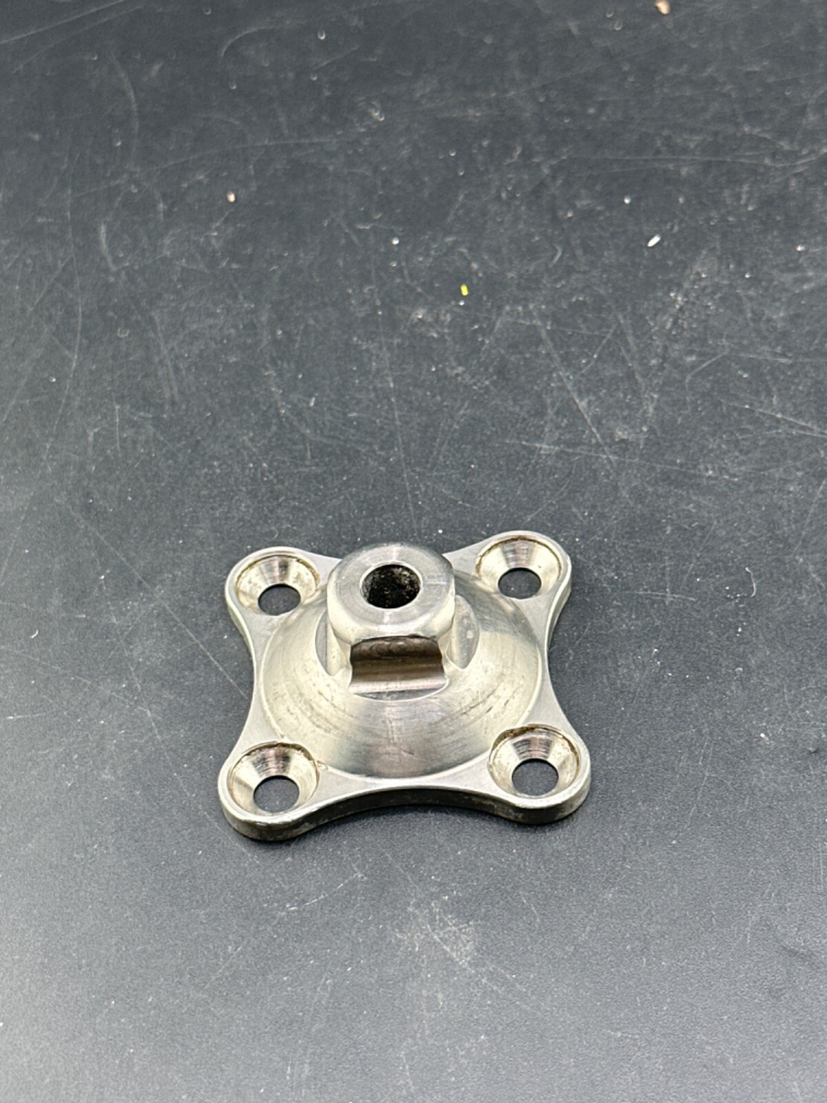 Prosthetic component adapter part. Bulldog prosthetic 4 hole pyramid