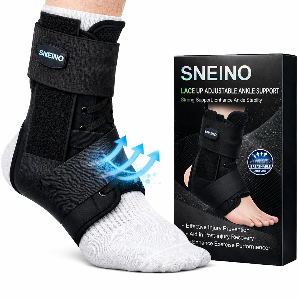 SNEINO Lace up Ankle Brace for Women & Men Ankle Support Brace for Sprained …