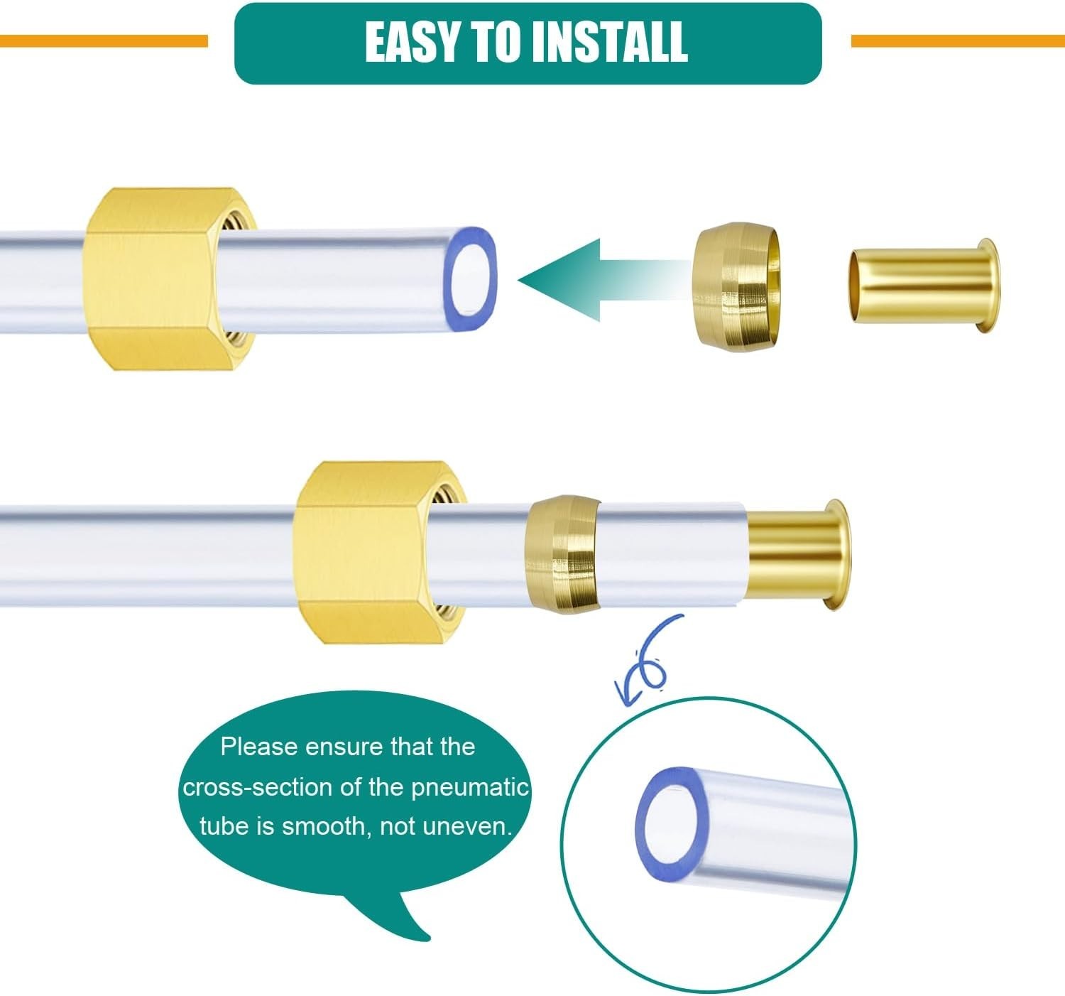 High-Quality Brass Compression Fittings – 500PCS Sleeves and Inserts Assortment