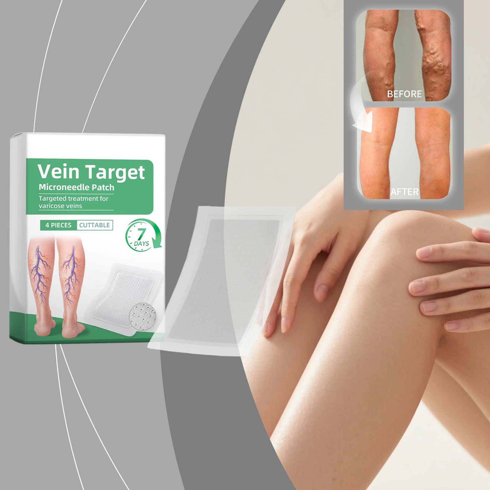 2026 Vein Target Microneedle Patch Natural Ingredients Leg Care Patch New