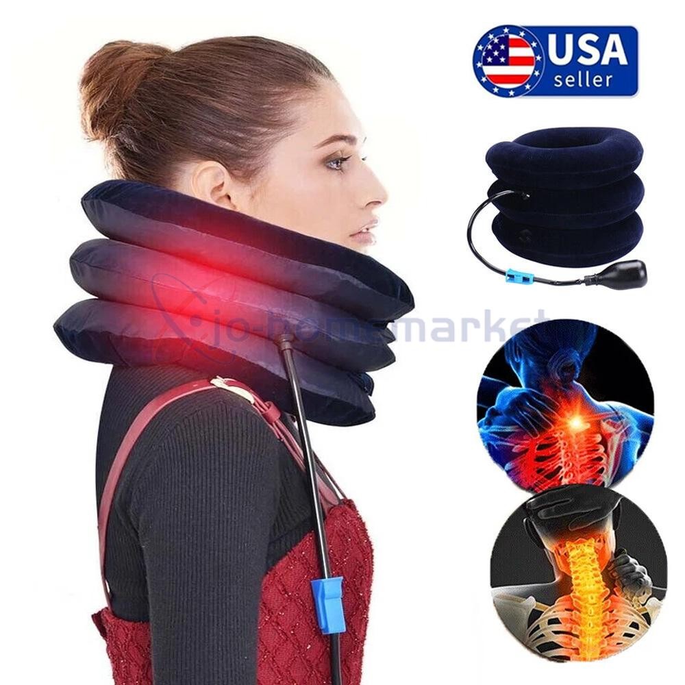 Cervical Neck Traction Device Collar Brace Support Pain Relief Stretcher Therapy