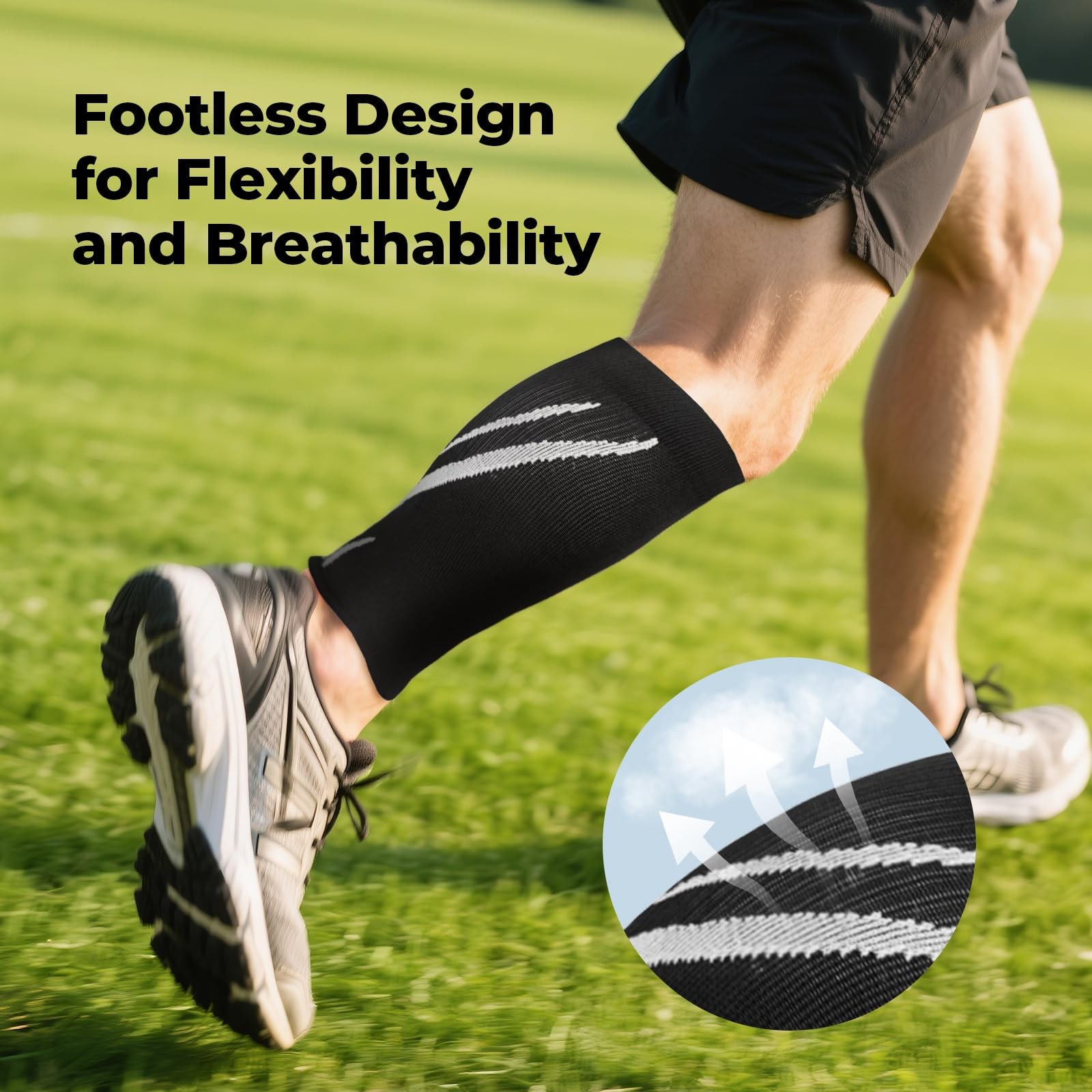 BraceBull Calf Compression XXL (Calf Circumference 13.4″-16.9″), Black