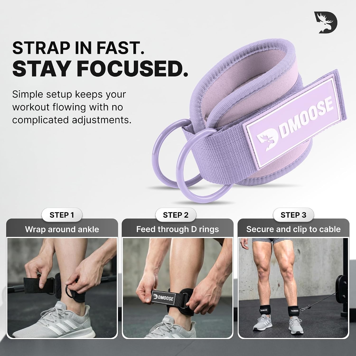 Durable Ankle Straps for Cable Machines – Comfortable Neoprene Padding, Pair