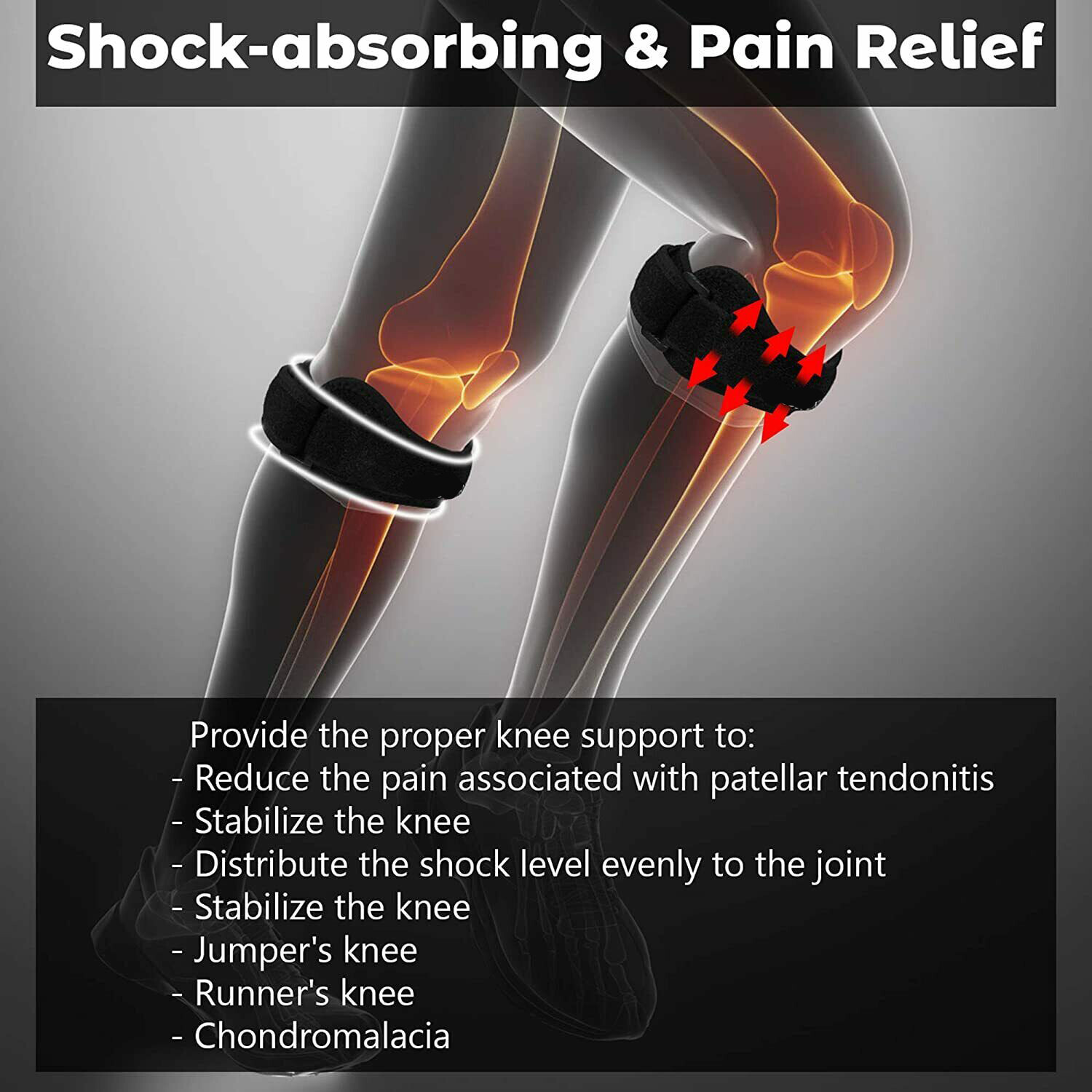 Knee Braces Patella Support Strap For Sports Hiking Joint Pain Arthritis Relief