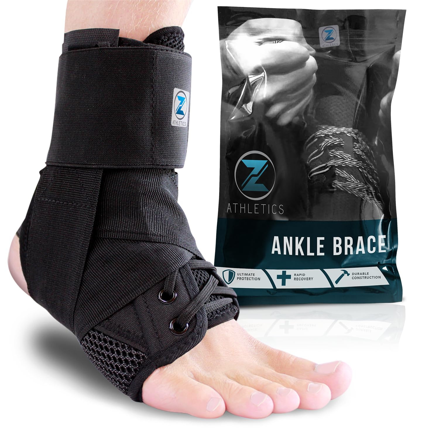 Lace up Adjustable Ankle Brace Support– for Running, Basketball, Injury Recovery