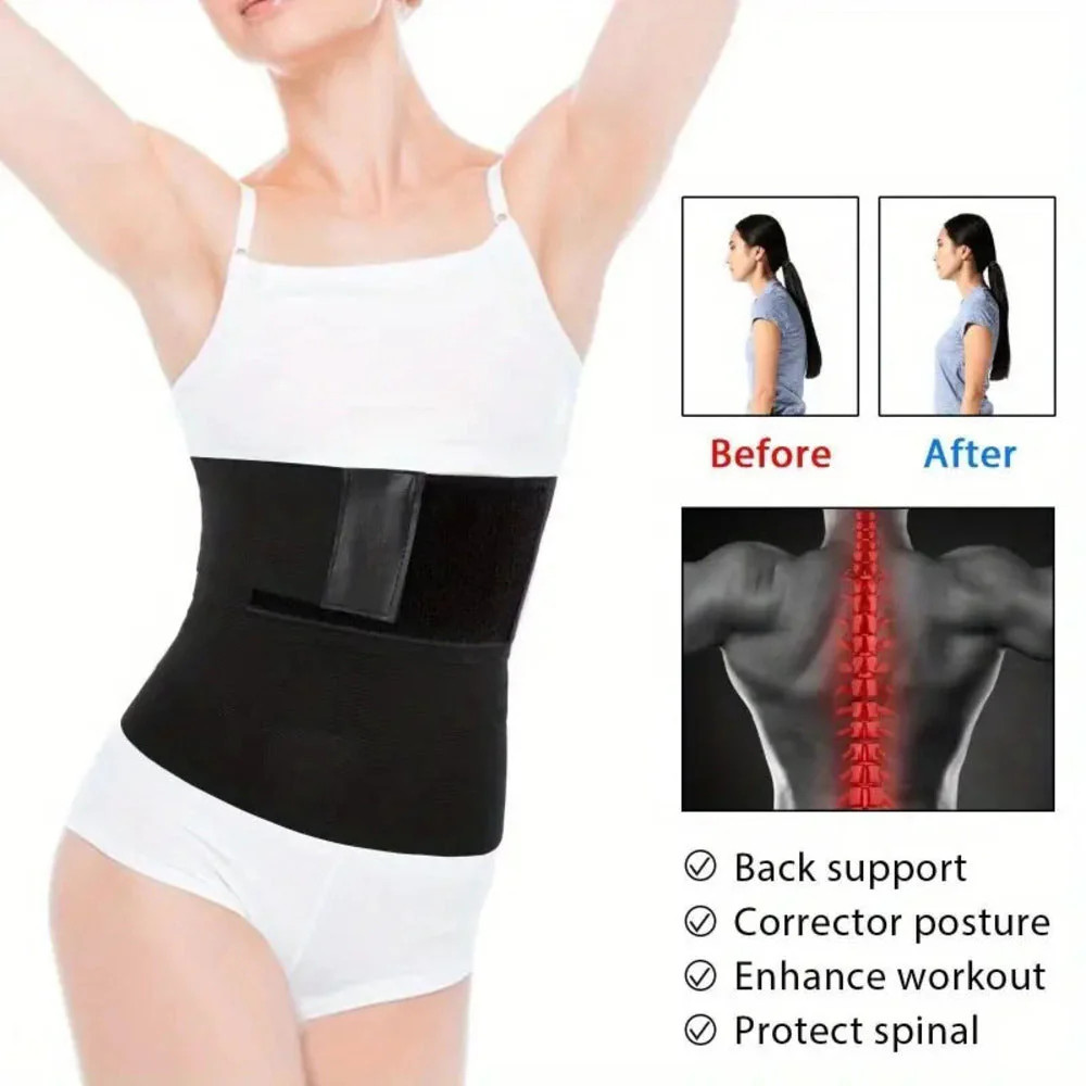 Wrapped Elastic Detachable Body Slimming Tummy Control Belt, 1PCS for (Black)