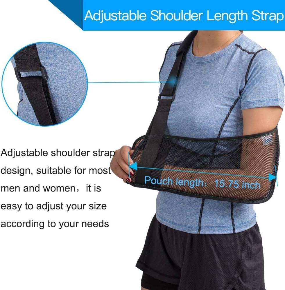 Mesh Arm Shoulder Sling, Adjustable, Unisex, for Injury Rehab, Gray