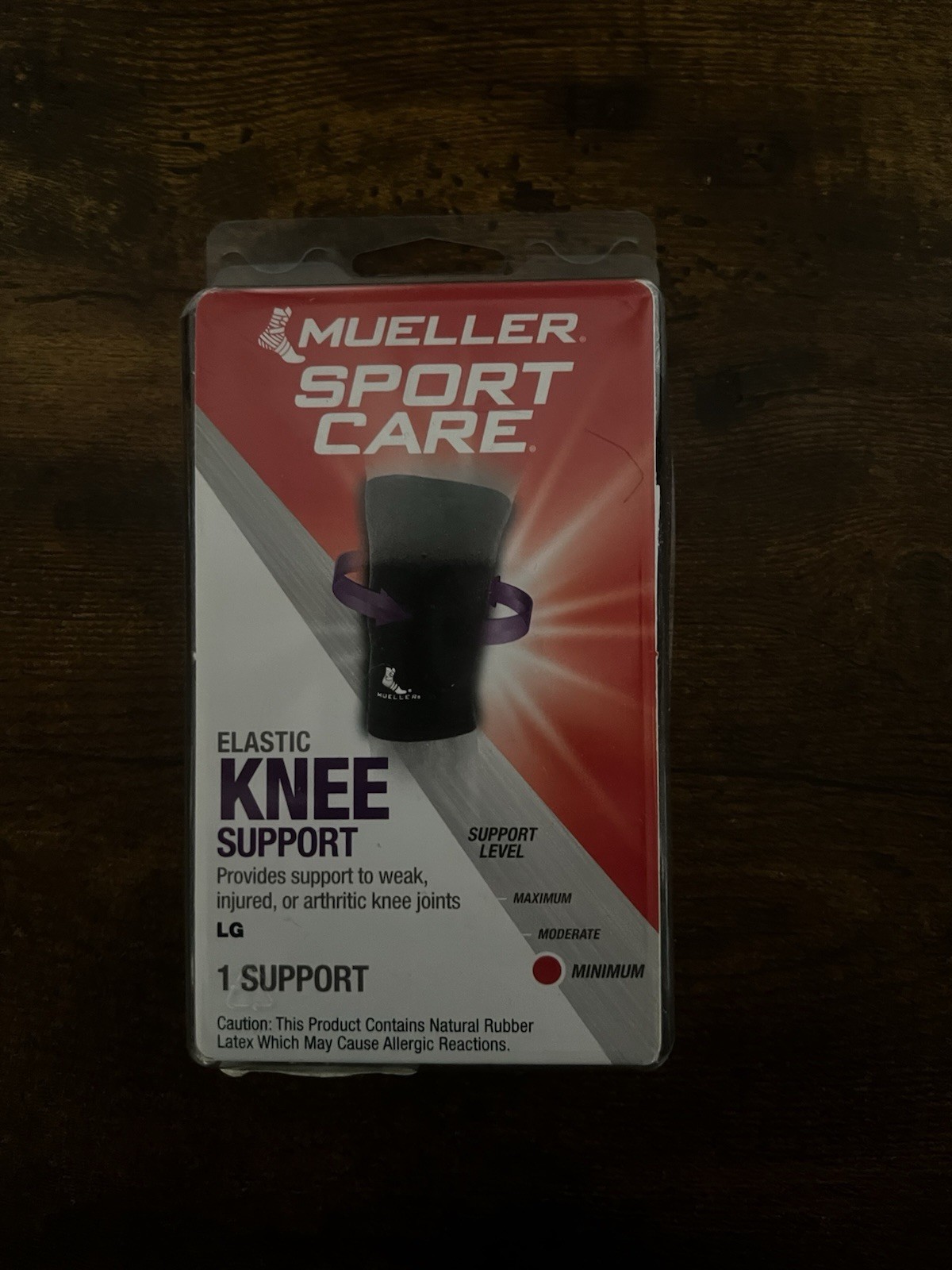 Mueller Sport Care Elastic Knee Support Black Min Support Large 16-18 in Left/Rt