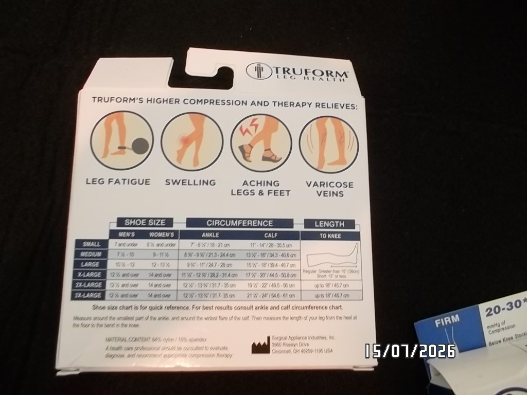 5 PAIRS COMPRESSION SOCKS. COPPER FIT ENERGY. TRUFORM. SB SOC. 20-30MMHG. XL & L