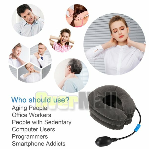 Traction Decompression Device Neck Shoulder Pain Relief Pump Cervical Pillow
