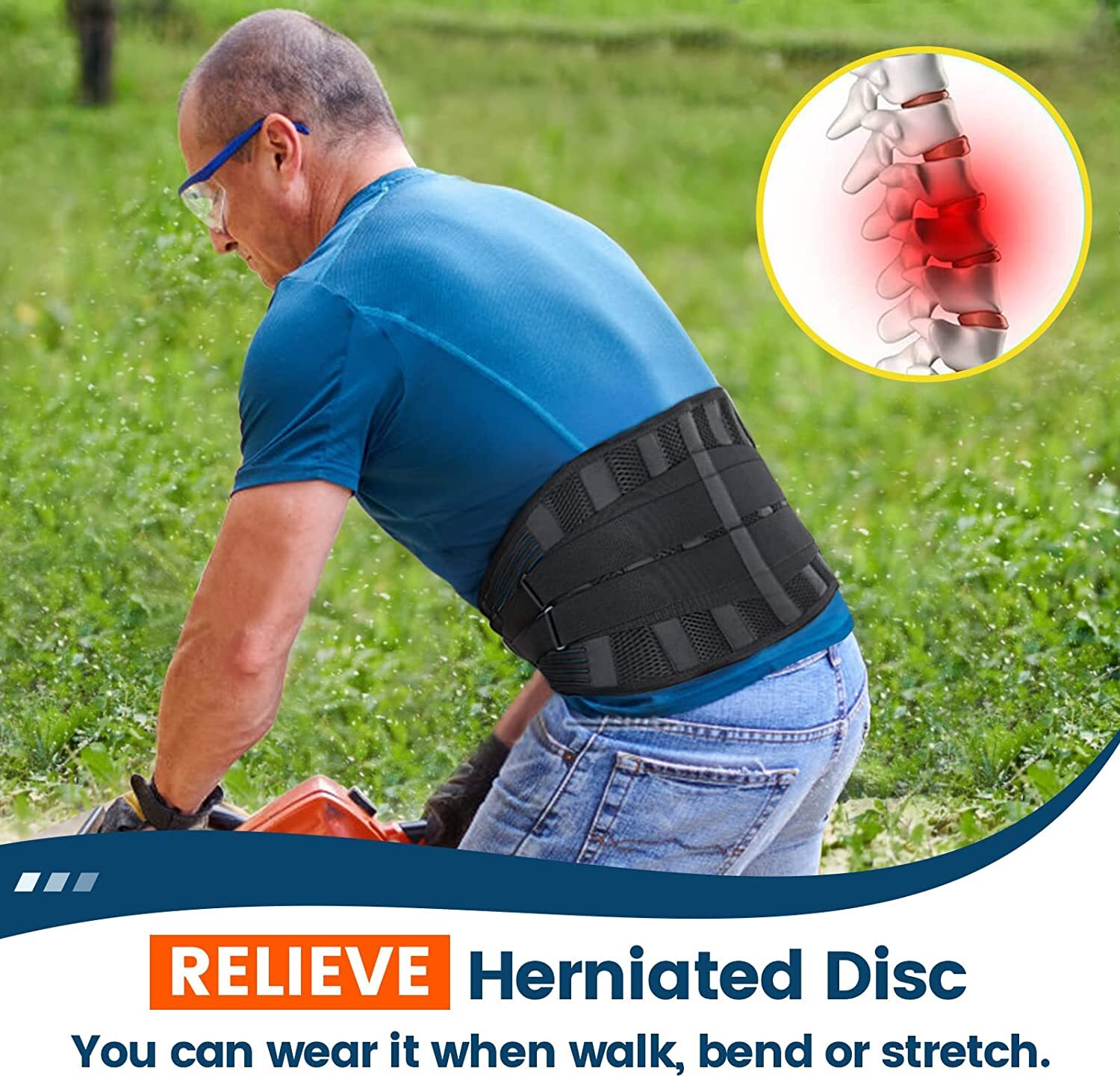 Lower Back Brace Lumbar Support Corrector Belt Pain Relief Compression Bone Band