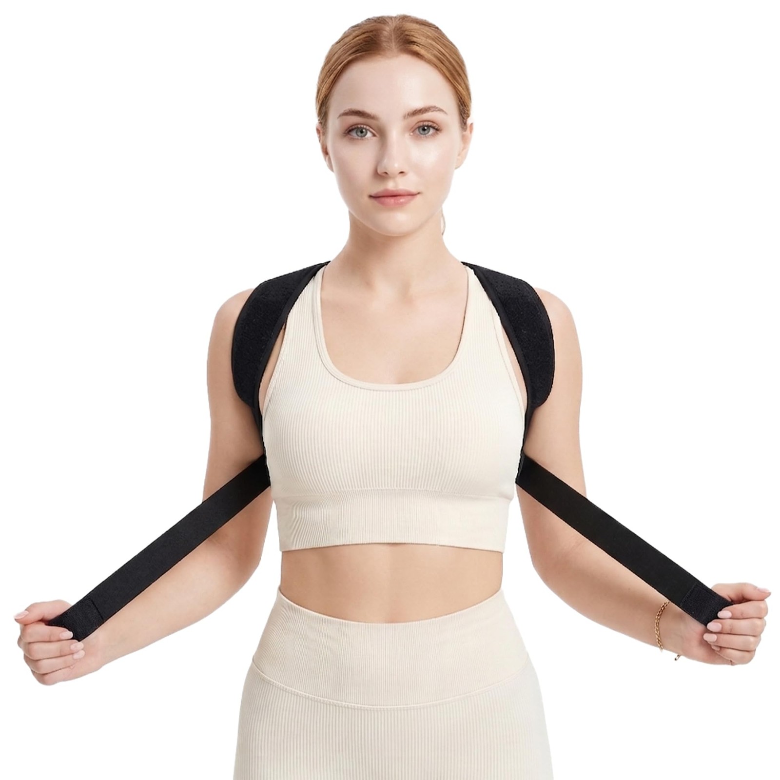 Lukvcoe Upper Back Brace Posture Corrector for Women and Men, One Size, Black