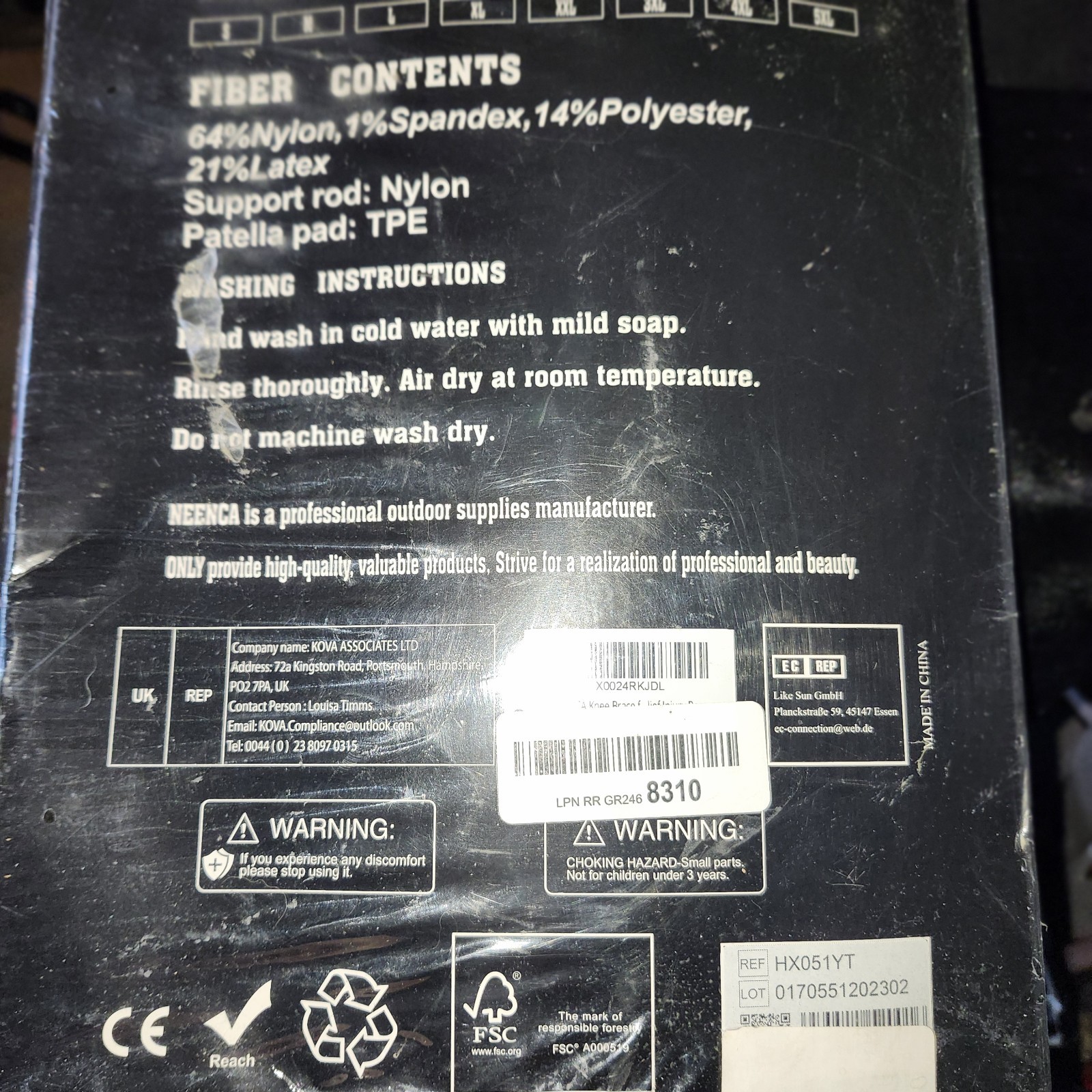 NEENCA 2 Pack Knee Brace Compression Sleeve Knee Support Series L Open Box New