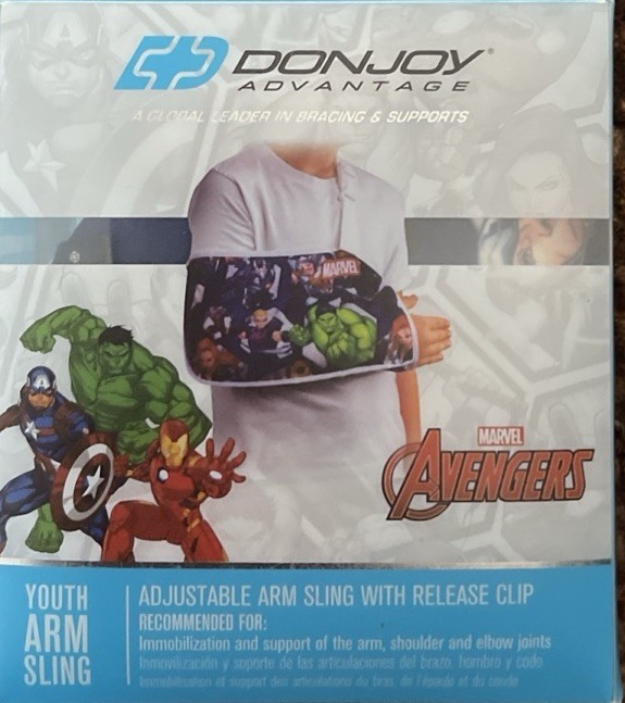 DonJoy Advantage Youth Arm Sling 011119. Featuring Marvel – Avengers. New