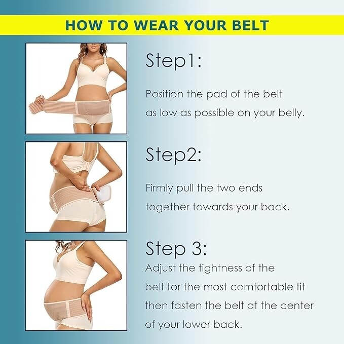 ChongErfei Maternity Support Belt Adjustable Beige