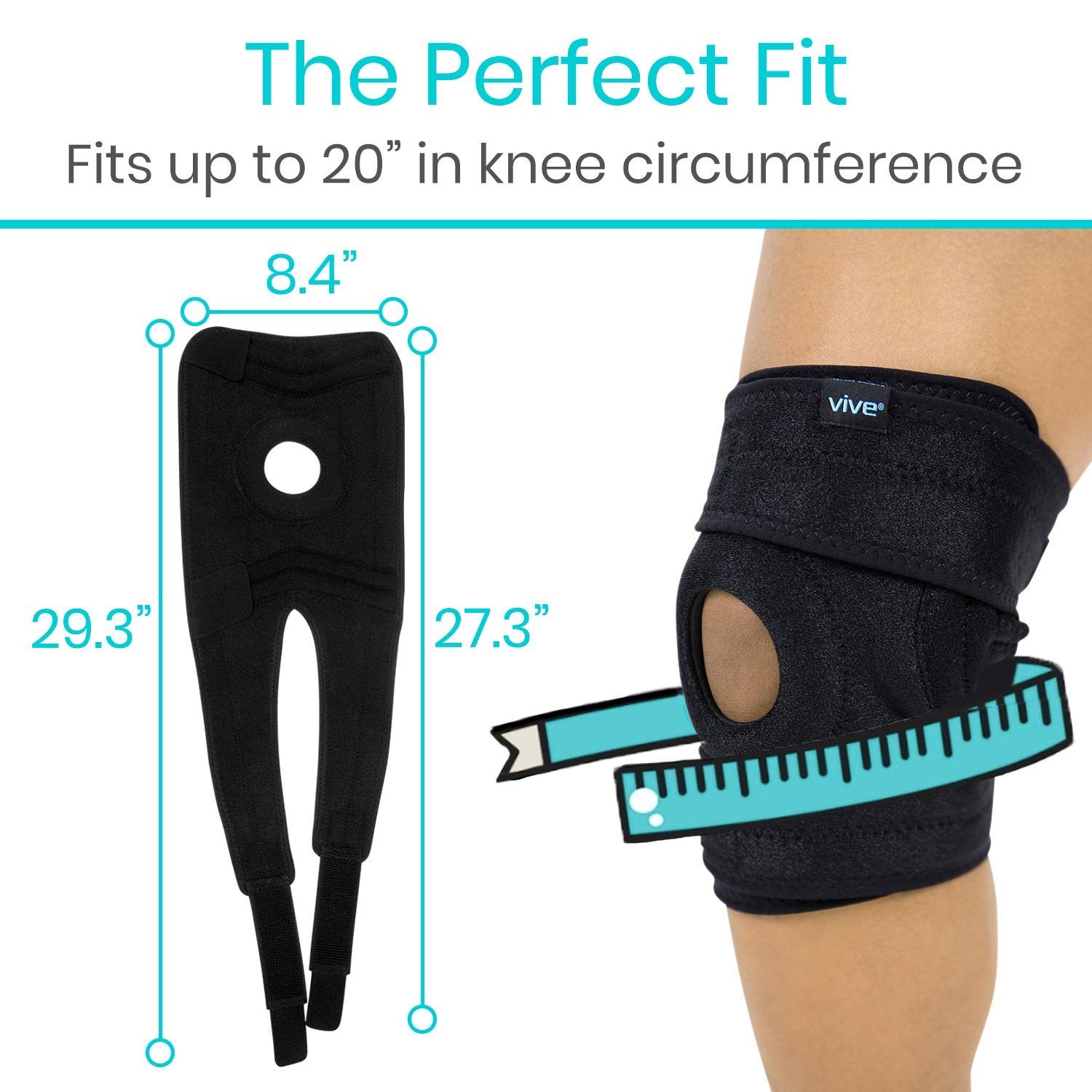 Vive Hinged Knee Brace with Side Stabilizers – Stabilizing Support with Open