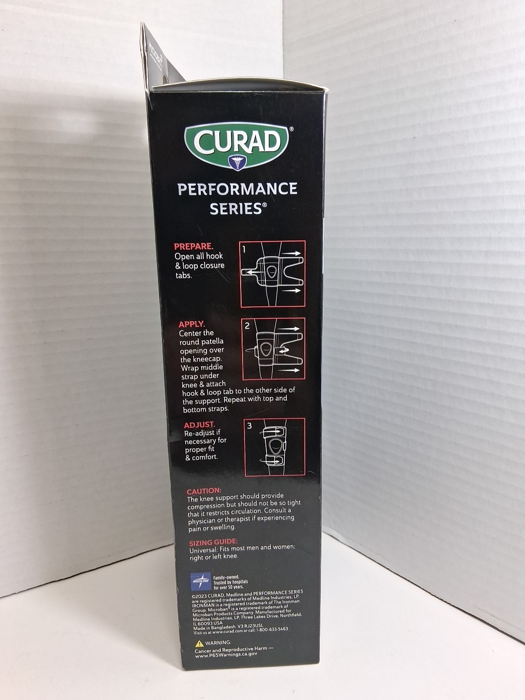 Curad Performance Series Knee Support Firm Microban Breathable Universal Size