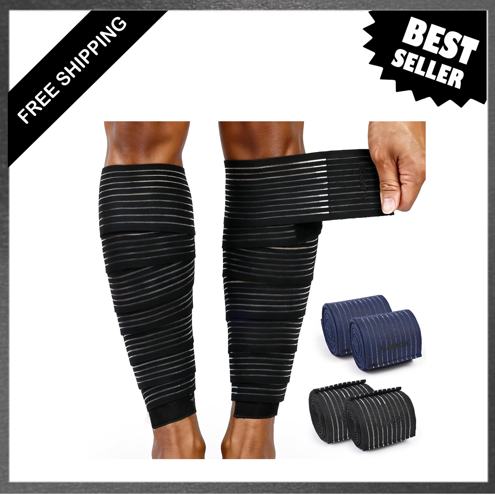 Calf Thigh Compression Wraps, Adjustable Support, 2 Pack, Relieves Swelling