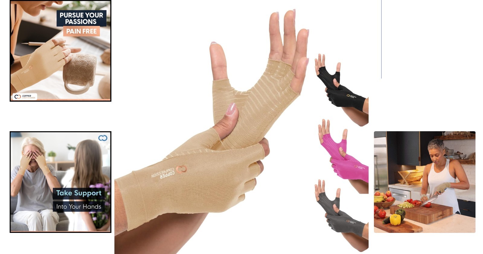 Compression Arthritis Gloves for Men & Women – Pain Relief in Elegant Nude Color