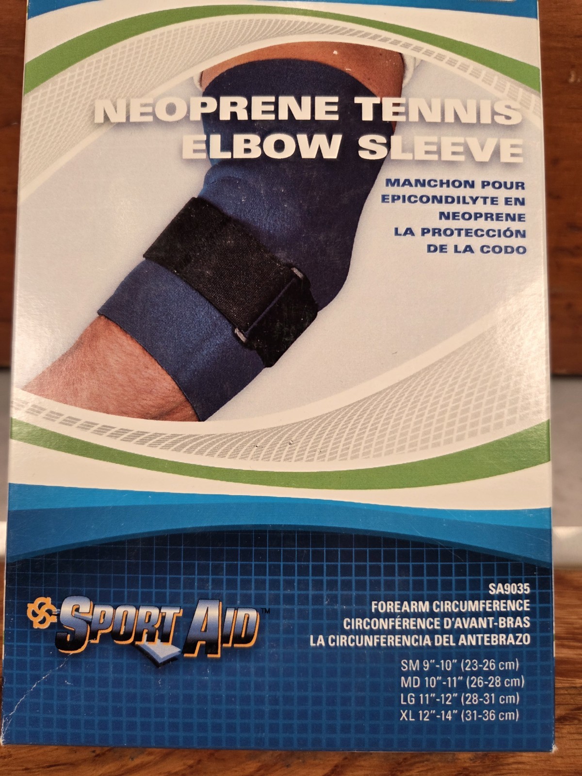 Sport Aid Neoprene Tennis Elbow Sleeve Size LARGE (11″-12″ Circumference) NIB