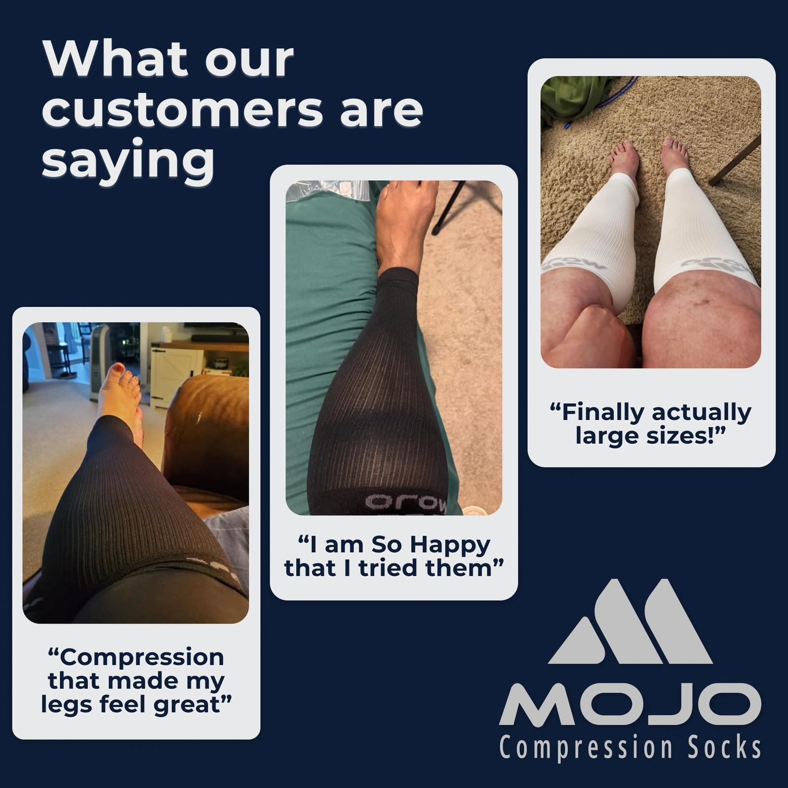Mojo – Compression Socks Footless for Women and Men 20-30mmHg – Unisex Medica…