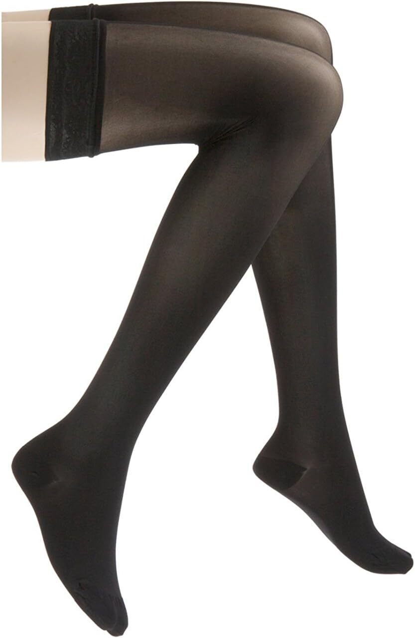JOBST Ultrasheer Silicone Lace Band Thigh Highs CT Classic Black Medium