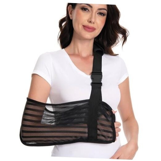 Arm Sling for Broken Arm, Torn Rotator Cuff, Shoulder, Elbow, One Size Black