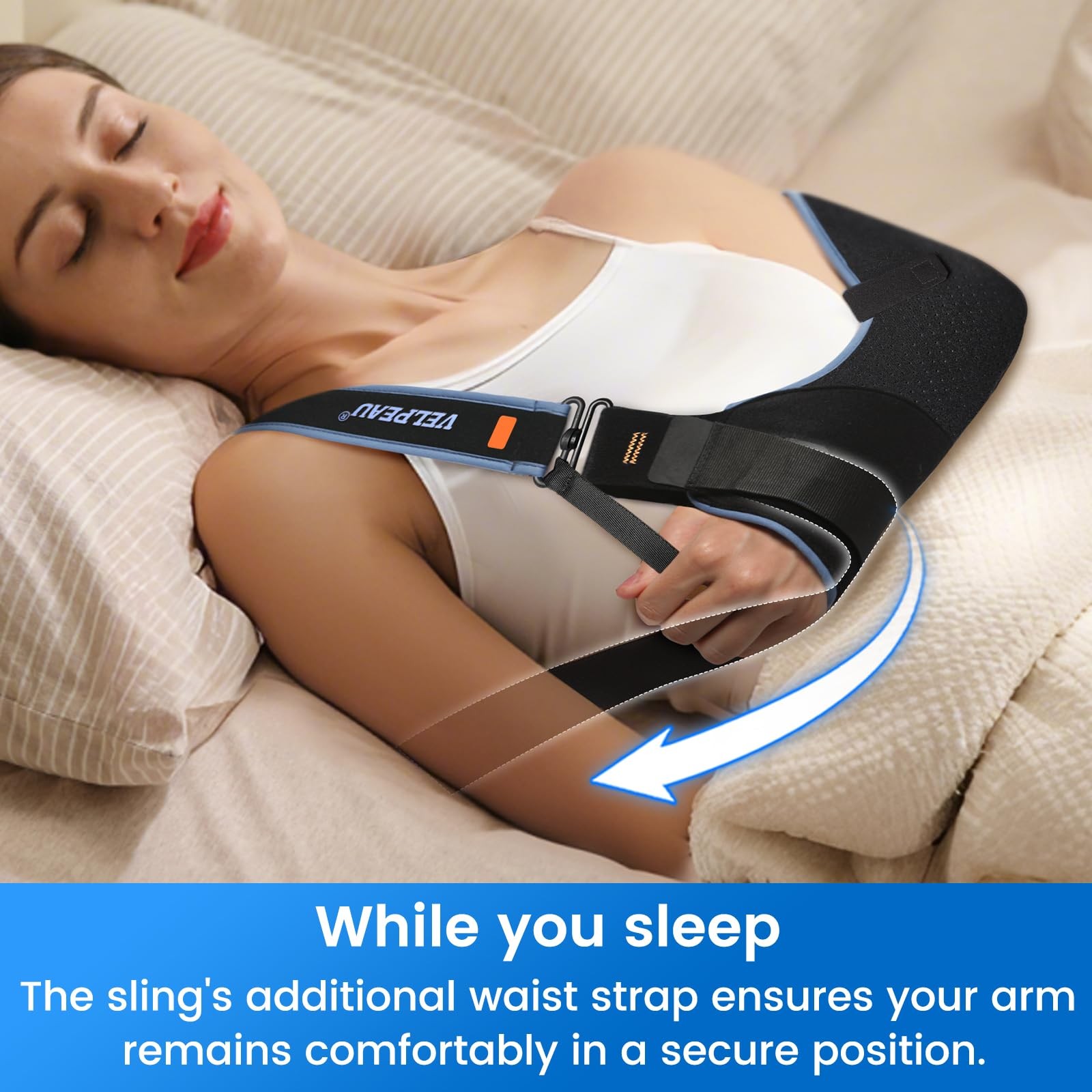 Arm Sling Shoulder Immobilizer for Women and Men, fit Left or Right Arm – Rot…
