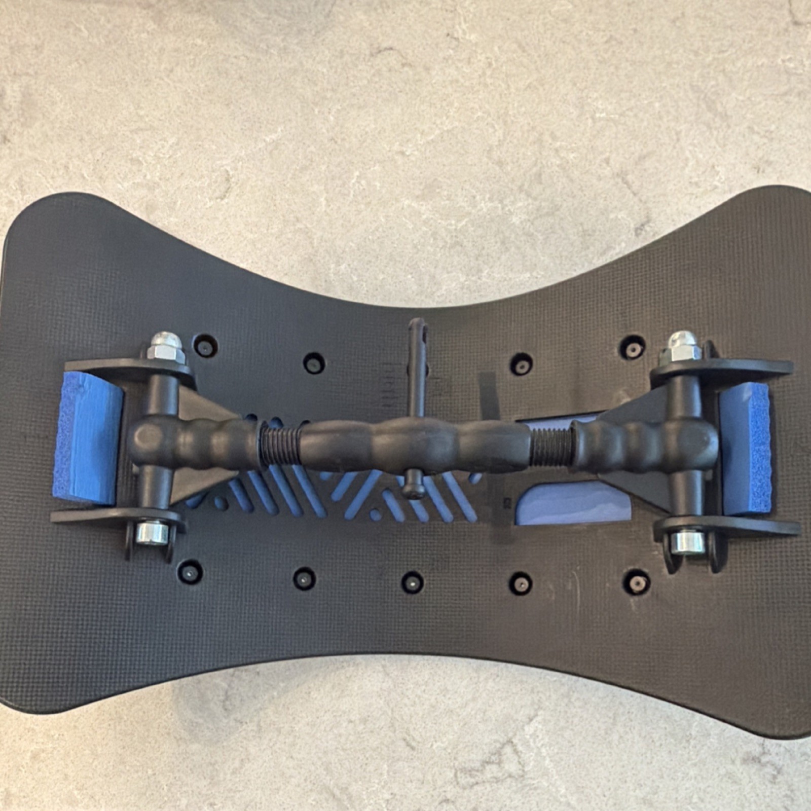 Adjustable Back Stretcher Orthopedic Support Device Black Blue Foam Plastic