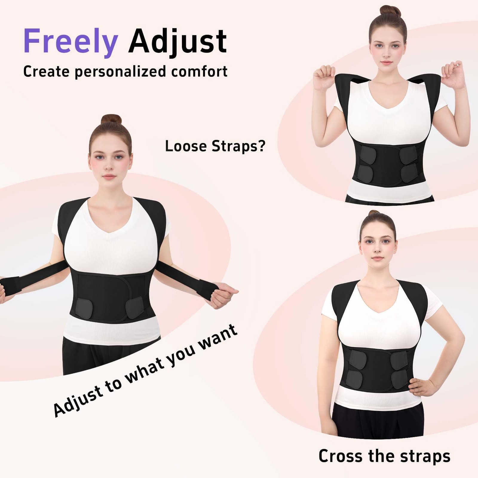 Posture Corrector for Women and Men, Adjustable Back Brace with Shoulder Supp…