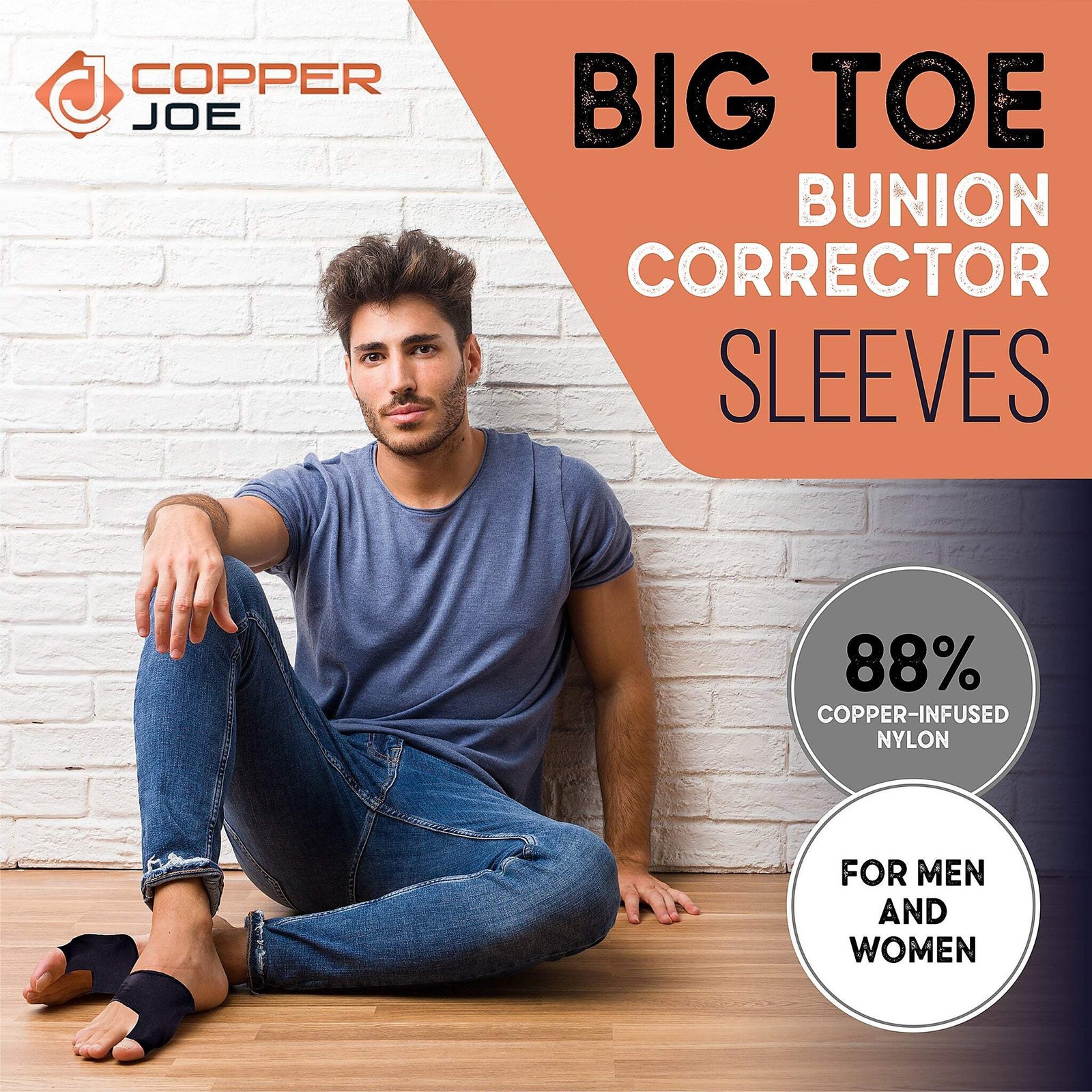 Copper Joe Big Toe Bunion Corrector Sleeves Gel Pads Hallux Valgus Men Women