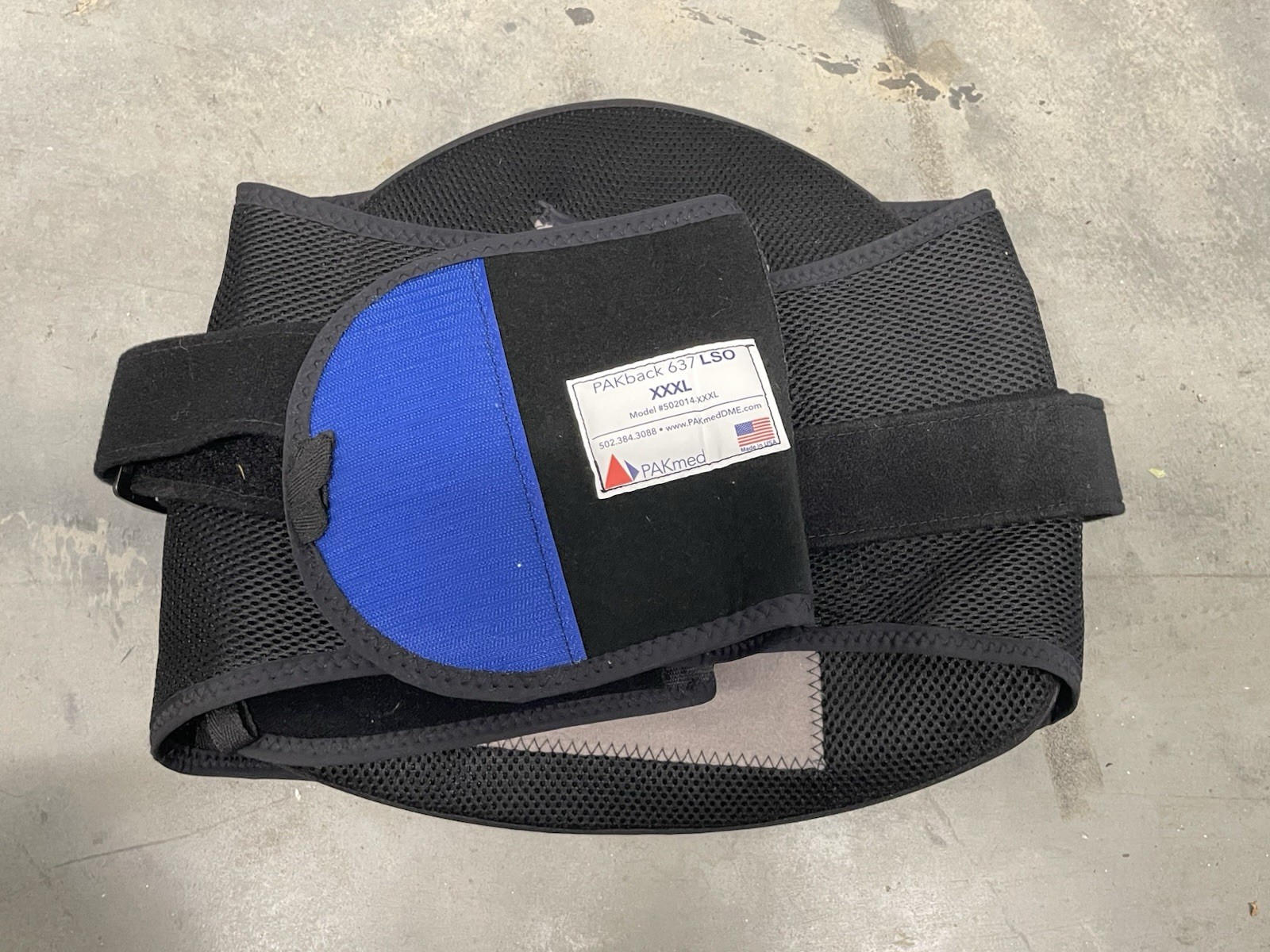 PAKmed PAKback 637 LSO Lumbar Sacral Back Brace Support XXXL New