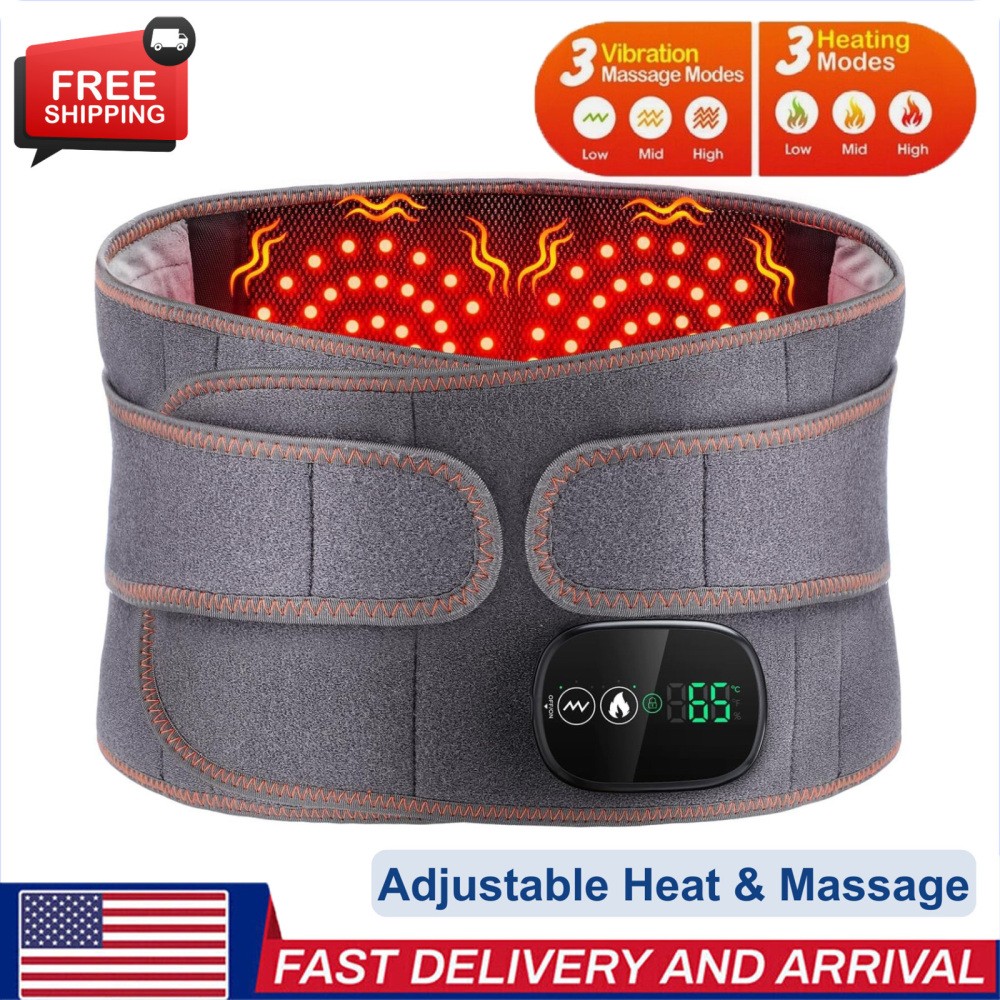 Massage Belt Electric Infrared Heated with Back Support Waist Vibration Massager
