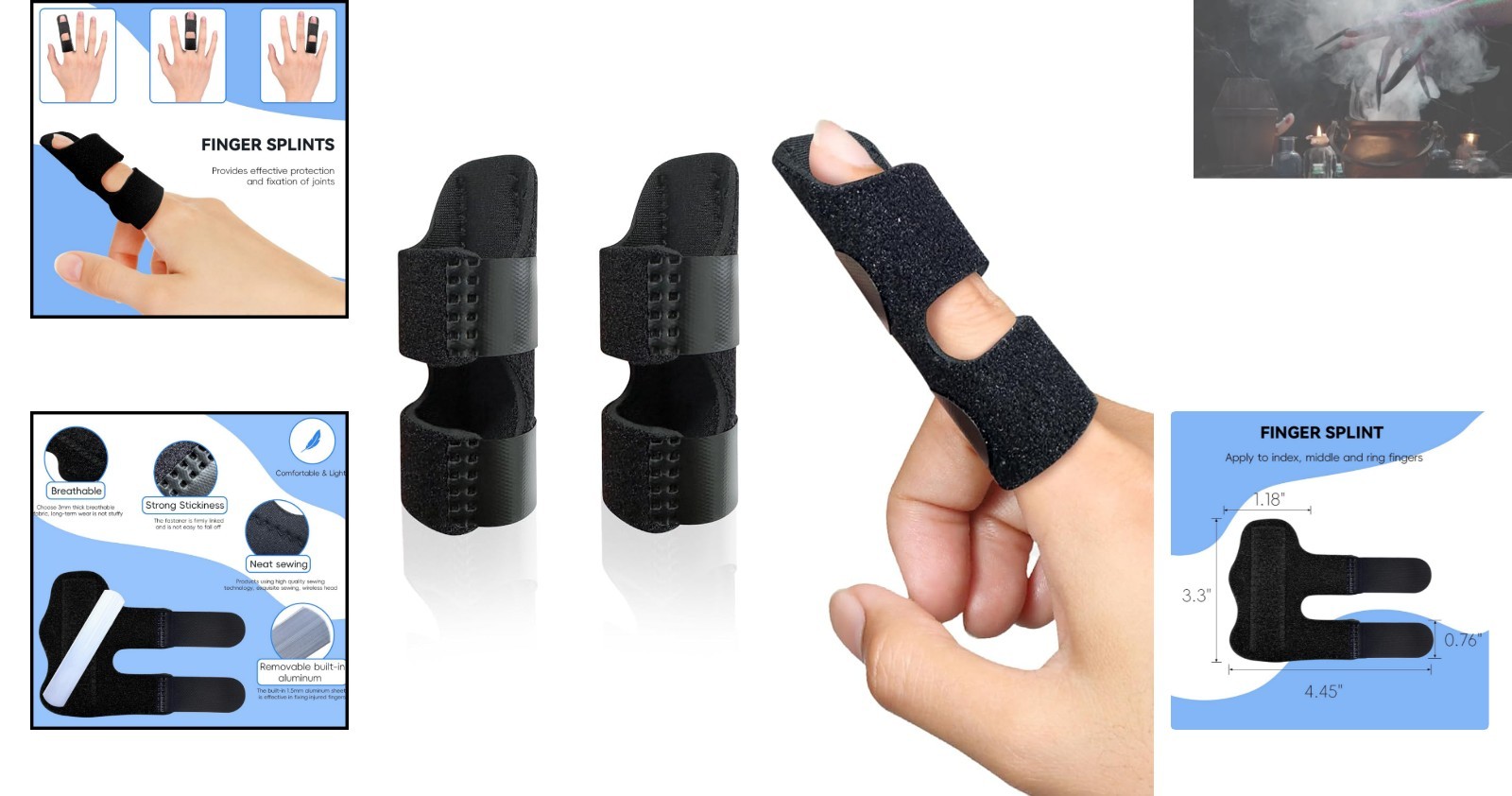 Universal Finger Splint 2-Pack: Adjustable Brace for Sprains & Arthritis Relief