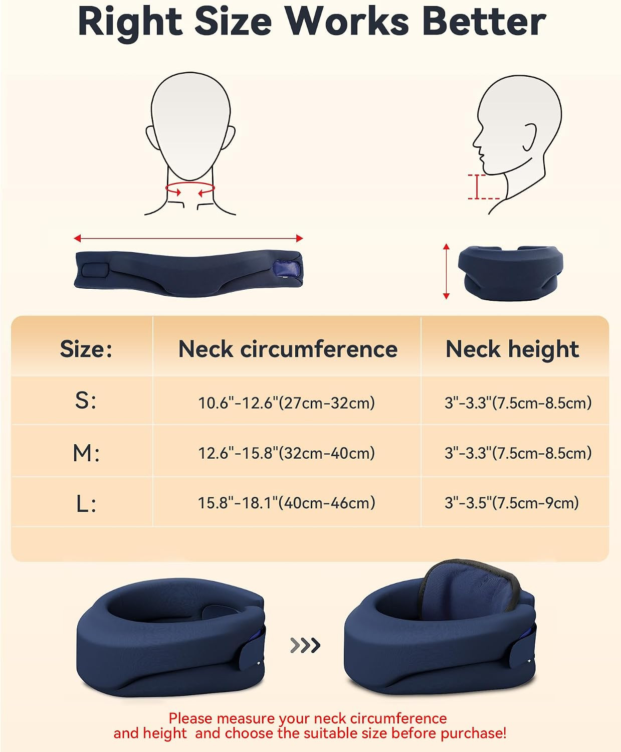Heated Neck Brace Cervical Collar – Neck Support Brace with Heating Pad, Soft Fo