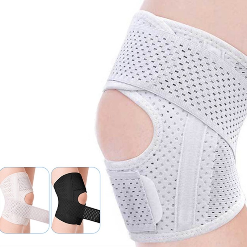Sport Knee Brace with Metal Spring Stabilizers Adjustable Elastic Knees Support