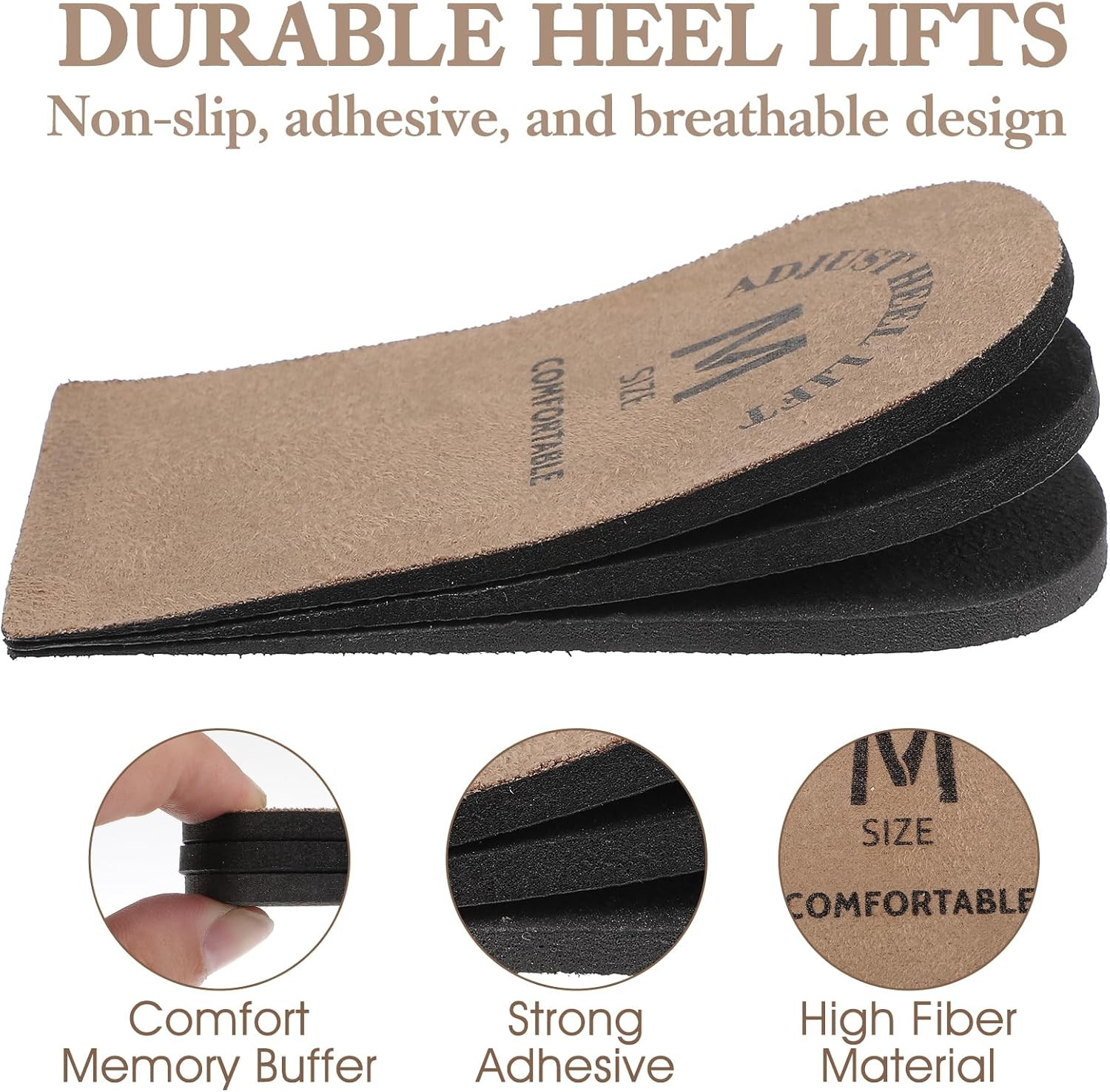 2 Pack Heel Lifts, Adjustable Heel Lifts for Leg Length Discrepancy, Women Man