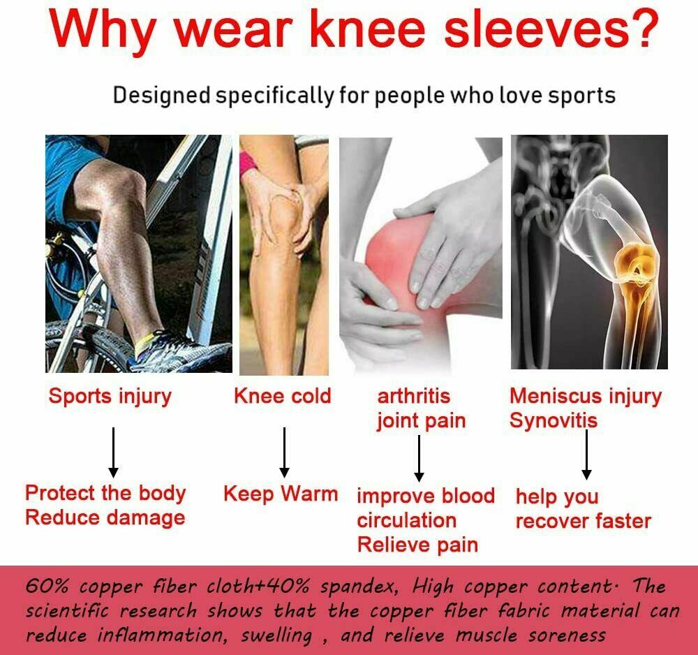 COPPER KNEE SLEEVE COMPRESSION BRACE FOR PAIN AND SUPPORT SIZE XXXL