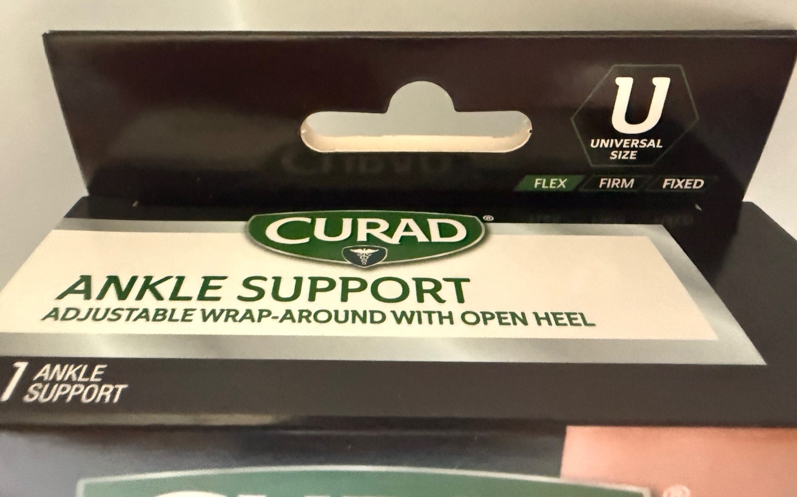 Curad Adjustable Wrap-Around Ankle Support with Open Heel Universal Size